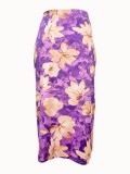 Plus Size Floral Printed Long Skirts
