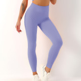 Ribbed Stretchy Workout Leggings High Waist Yoga Sports Pants