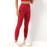 Ribbed Stretchy Workout Leggings High Waist Yoga Sports Pants