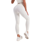 Ribbed Stretchy Workout Leggings High Waist Yoga Sports Pants