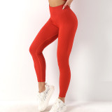 Ribbed Stretchy Workout Leggings High Waist Yoga Sports Pants