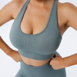 Seamless Yogawear Sports Zipper Tank Sleeveless Crop Top