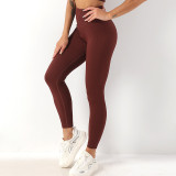 Ribbed Stretchy Workout Leggings High Waist Yoga Sports Pants