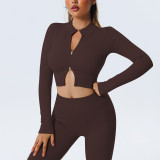Seamless Yogawear Sports Zipper Tank Sleeveless Crop Top