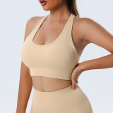 Seamless Yogawear Sports Zipper Tank Sleeveless Crop Top