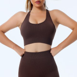 Seamless Yogawear Sports Zipper Tank Sleeveless Crop Top