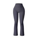 Ribbed Sports Tight Pants Yoga High Waisted Workout Leggings