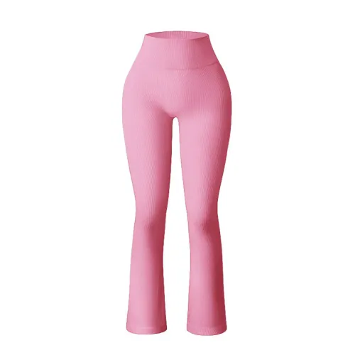 Ribbed Sports Tight Pants Yoga High Waisted Workout Leggings