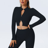 Seamless Yogawear Sports Zipper Tank Sleeveless Crop Top