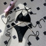 Solid Sexy Shell Chain Bikini Set