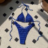 Sexy Halter Drawstring Lace-Up Two Pieces swimwear
