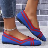 Pointed Toe Knitting Flat Shoes for Women