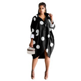 Printed Pocket Loose Fashion Shirt Dress