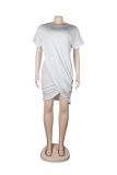 Sexy Round Neck Short Sleeve Casual Dress for Women