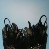 Sexy Rhinestone Pearl Feather Cami Bodycon Club Dress