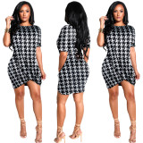 Sexy Round Neck Short Sleeve Casual Dress for Women