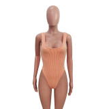 Casual Jacquard Sleeveless Bodysuit + Mini Skirt two-piece set