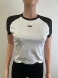 Matching Two-Piece Set Sports Dance Fitness Yoga Short-Sleeved Tee and Pants