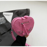Fashion PU Heart Shaped Bag Trendy Versatile Shoulder Bag