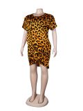 Sexy Round Neck Short Sleeve Casual Dress for Women