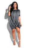 Sexy Round Neck Short Sleeve Casual Dress for Women