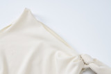 Chic One Shoulder Solid Color Slim Maxi Dress