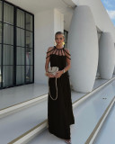 Solid Casual Drawstring Resort Loose Maxi Dress