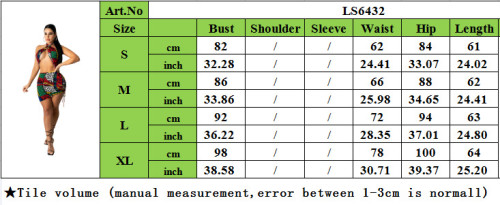 Geometric Printed Cross Neck Lace-Up Sexy Club Dress