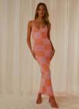 Fashion Sexy Printed Slim Fit Straps Maxi Dress