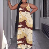 Fashion Sexy Print Cami Loose Maxi Dress