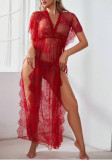 Slit Lace Long Night Dress Sexy lingerie