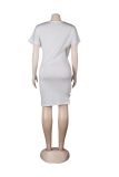 Sexy Round Neck Short Sleeve Casual Dress for Women