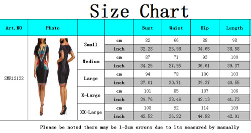 Sexy Wholesale Ethnic Printed Short Sleeve V-Neck Midi Dress