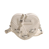 Fashion PU Heart Shaped Bag Trendy Versatile Shoulder Bag
