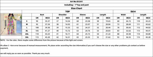 Printed Turndown Collar Tie Shirt Wide Leg Pants Fashion 2PCS Set