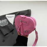 Fashion PU Heart Shaped Bag Trendy Versatile Shoulder Bag