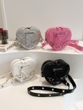 Fashion PU Heart Shaped Bag Trendy Versatile Shoulder Bag