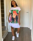 Casual Printed Loose T-Shirt Dress