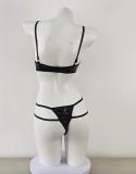 Patent PU Leather One-piece Halter Neck Hollow Sexy Bodysuit Lingerie