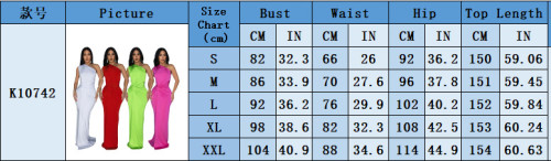 Solid Color Slash Shoulder Twisted Sleeveless Bodycon Maxi Dress