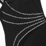 Sexy Straps Rhinestone Maxi Evening Dress