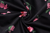 Straps Floral Printed Sexy Mesh Ruflles Lace-up Irregular Dress