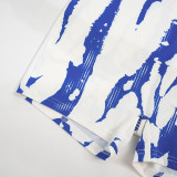 Fashion Contrast Printed Cami Casual Sports Rompers