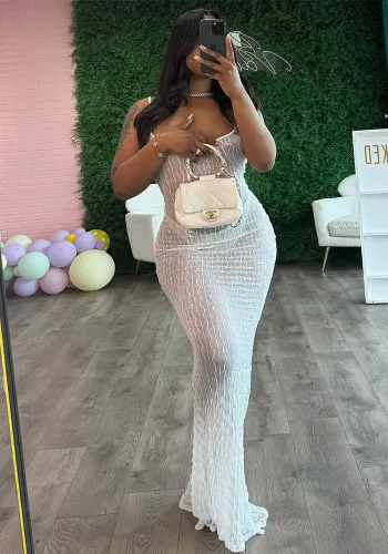 See-Through Cami Bodycon Maxi Sexy Dress