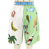 Beach Printed Short-sleeved Top and Shorts 2PCS Set
