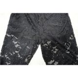 Sexy Lace Turndown Collar See-Through Top and Pants 2PCS Set
