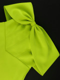 Green Off Shoulder Bow Short Party Dress