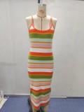 Fashion Sexy Printed Slim Fit Straps Maxi Dress