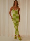 Fashion Sexy Printed Slim Fit Straps Maxi Dress