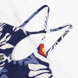 Sexy Straps Hollow Out Fashion Printed Long Dress